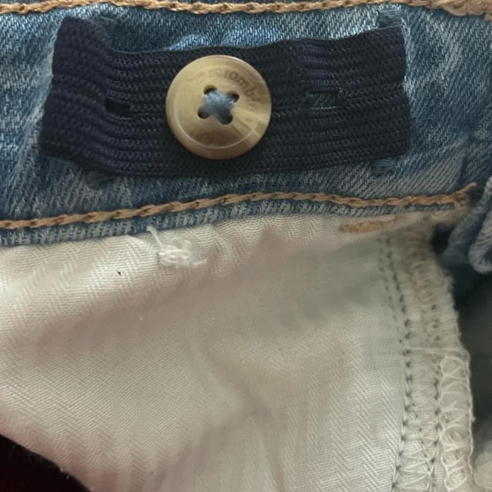 Kids high rise flare Abercrombie 9/10 denim jeans waves swirl pattern - Picture 5 of 6